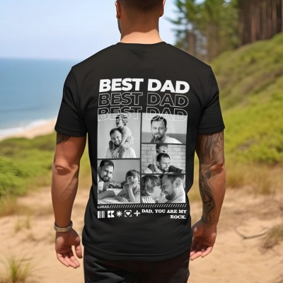 Personalized BEST DAD T-Shirt Sweatshirt with Photos Unique Gifts for Dad Papa Father's Day Gift