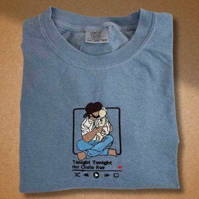 Custom Embroidered Dad Photo Portrait Sweatshirt Keepsake Gift for Dad Unique Father's Day Gifts