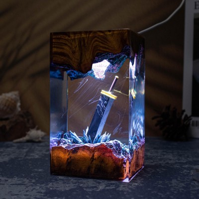 Harz-Holz-Lampe für Spiele-Liebhaber Geburtstagsgeschenk Weihnachtsgeschenk