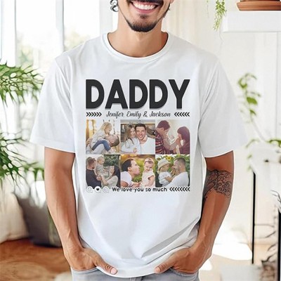 Personalized DADDY T-Shirt Sweatshirt with Photos Unique Gifts for Dad Papa Father's Day Gift