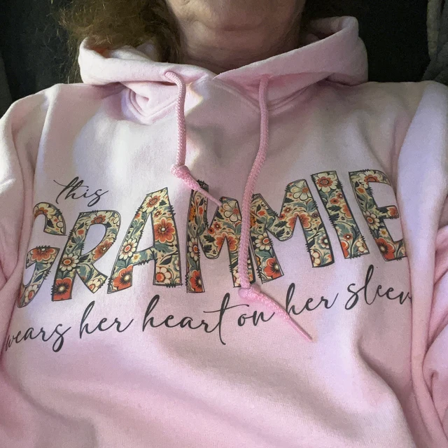 Custom Grammie's Embroidered Hoodie Sweatshirt with Grandkids Names On The Sleeve Unique Christmas Gifts For Mom Grandma