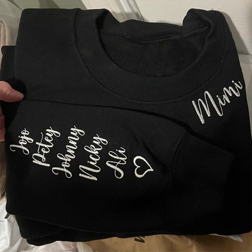 Personalized Mimi Embroidered Sweatshirt Hoodie with kids Names Mother's Day Gift